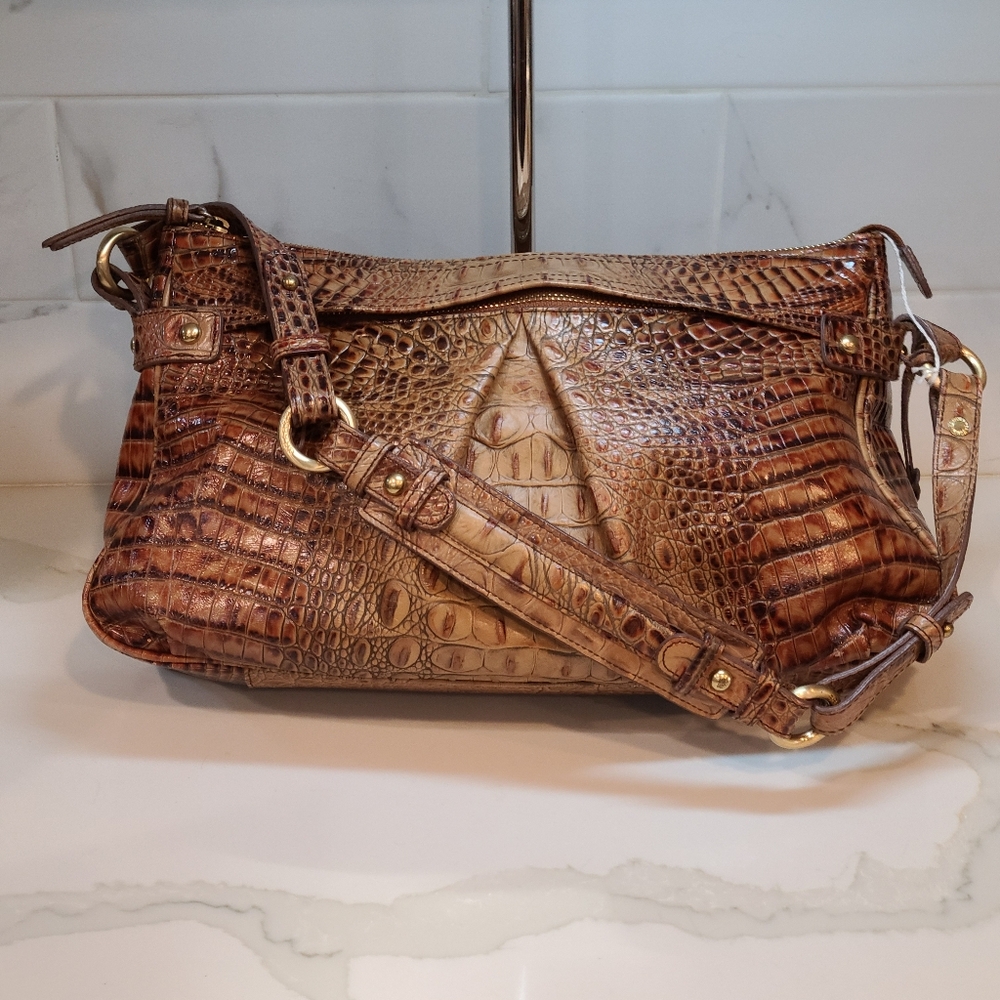 Brahmin Vintage pleated Y2K Baguette Daria shoulder bag EUC - Picture 9 of 16